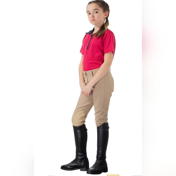 Horze Pull On Breeches Knee Patch sz L Girls - Picture 7 of 8